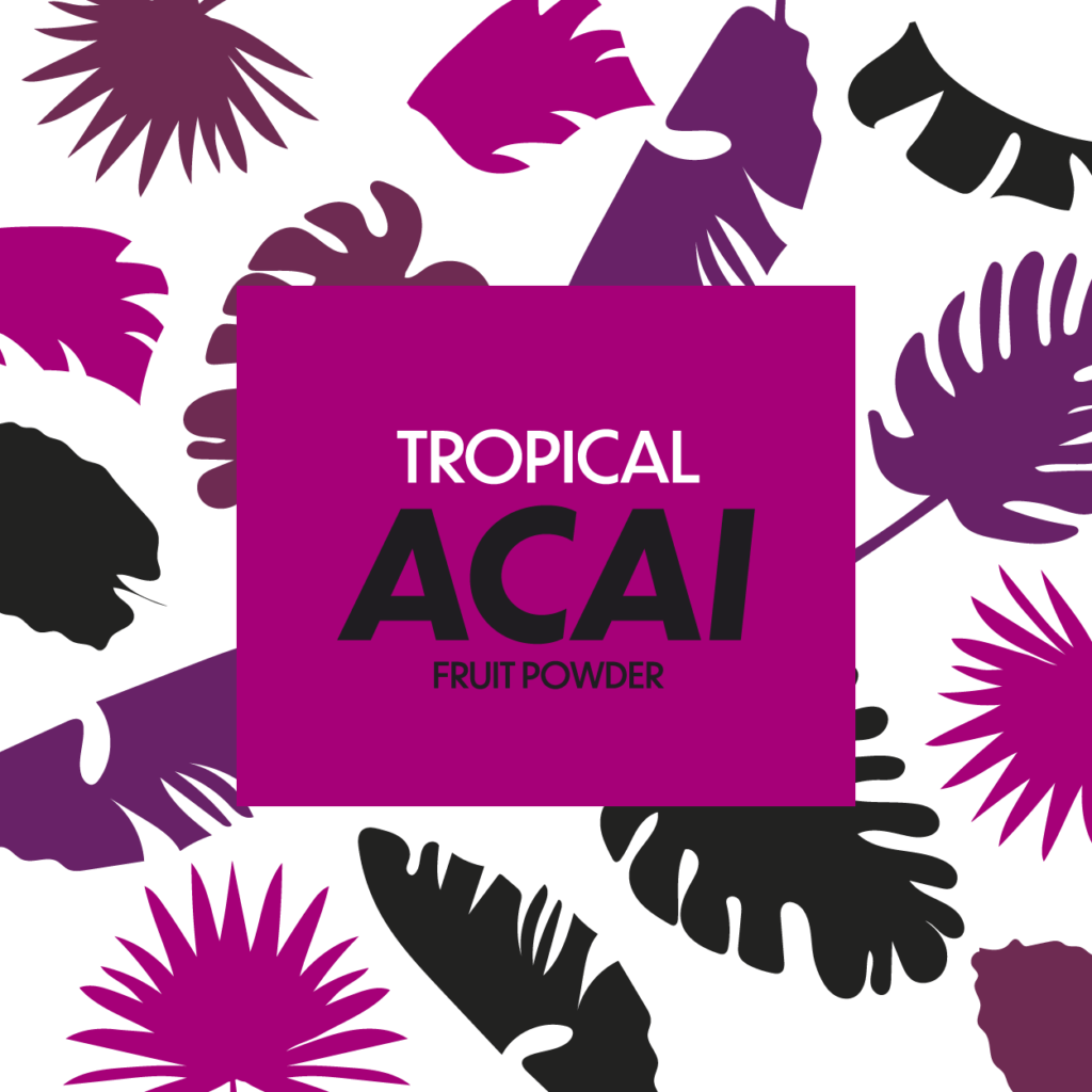 tropical acai fruit powder label