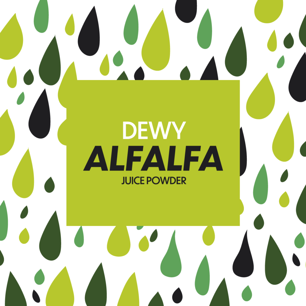 dewy alfalfa juice powder label