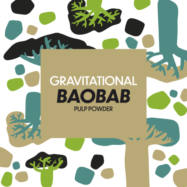 gravitational baobab pulp powder label