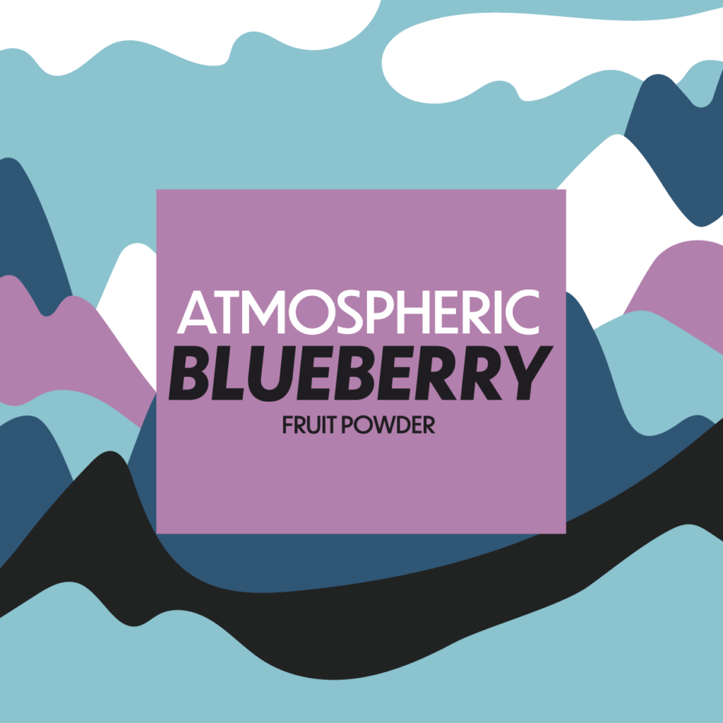 atmospheric blueberry fruit powder label