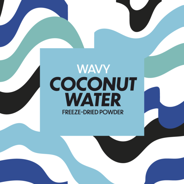 wavy coconut water freeze-dried powder label