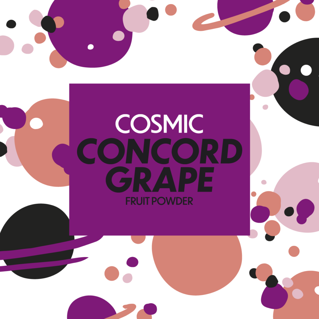 cosmic concord grape fruit powder label