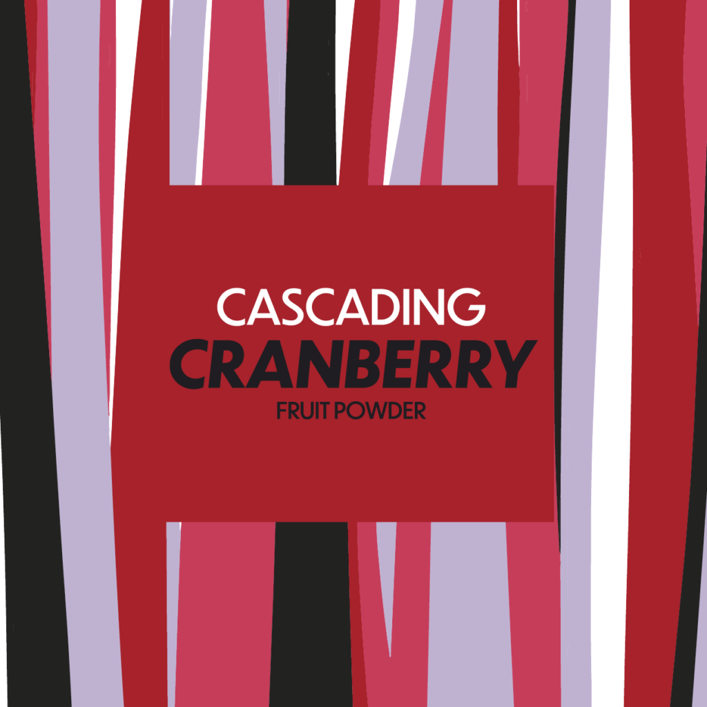 cascading cranberry fruit powder label