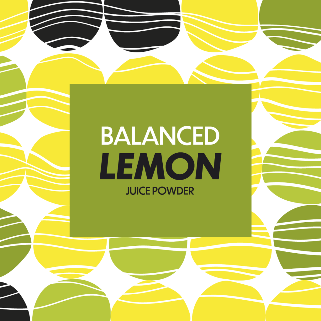 balanced lemon juice powder label