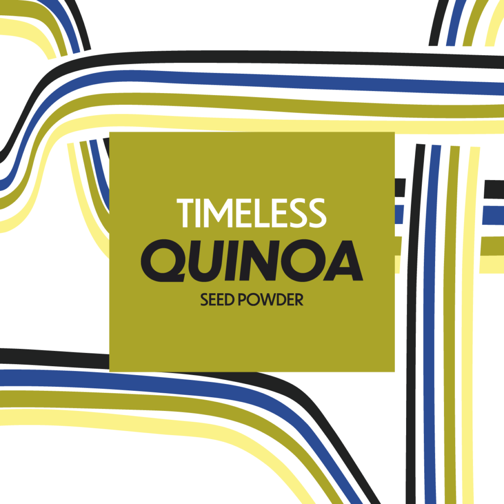 timeless quinoa seed powder label