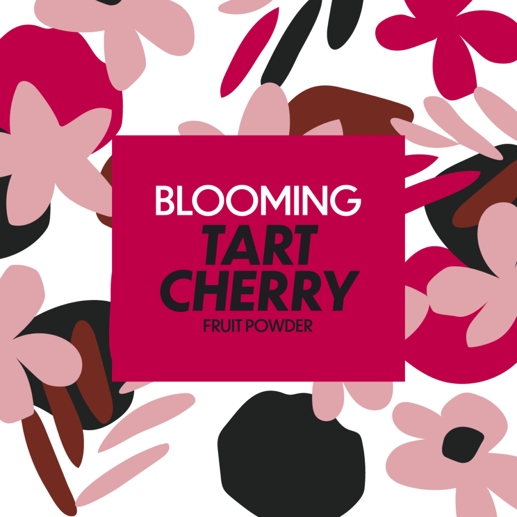 blooming tart cherry fruit powder label