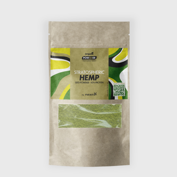 stratospheric hemp seed powder bag