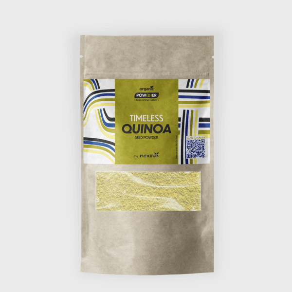 timeless quinoa seed powder bag